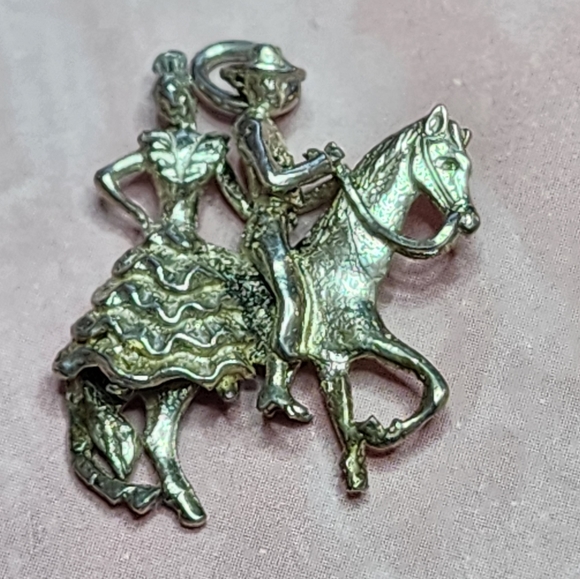 Vintage Sterling Andalusian Dancing Horse Charm - Picture 1 of 6